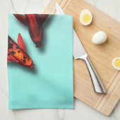 Drijvende Koi Fish Kitchen Towel Theedoek (Quarter Fold)