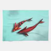 Drijvende Koi Fish Kitchen Towel Theedoek (Horizontaal)