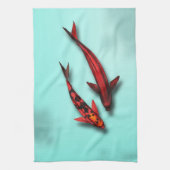 Drijvende Koi Fish Kitchen Towel Theedoek (Verticaal)
