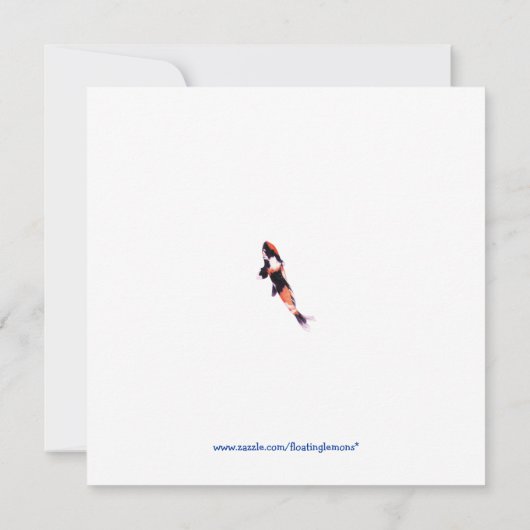 Drijvende Koi-uitnodiging Kaart (Achterkant)