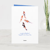 Drijvende Koi Verjaardag Kaart (Achterkant)