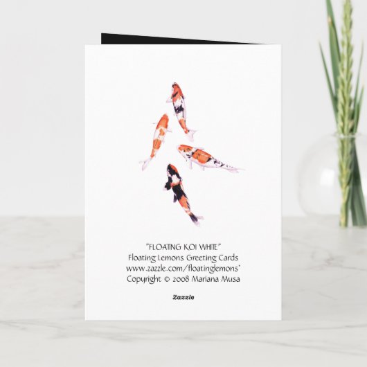 Drijvende Koi-witte kaart (Achterkant)