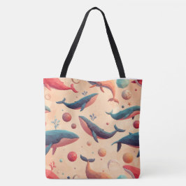 Drijvende Kosmische Walvissen Illustratie Tote Bag