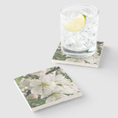 Drijvende krabappel stenen onderzetter (Zijkant)