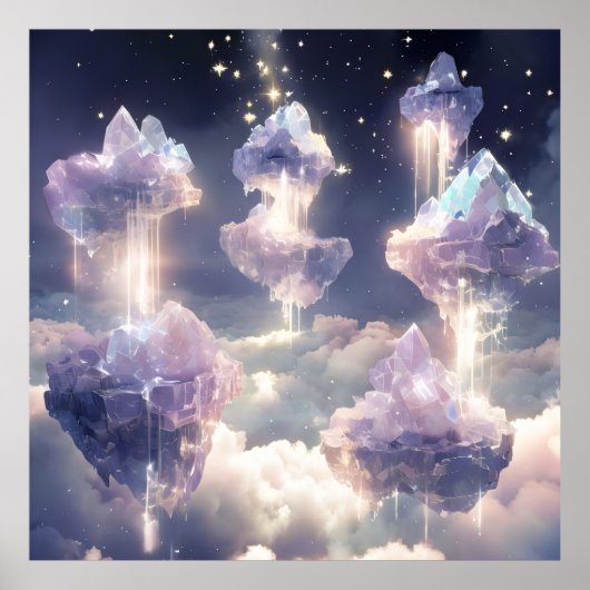 drijvende kristallen eilanden poster (Voorkant)