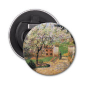 Drijvende krottenboom, Eragny Camille Pissarro Button Flesopener (Voorkant)