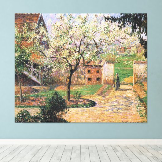 Drijvende krottenboom, Eragny Camille Pissarro Canvas Afdruk (Insitu (Houten vloer))