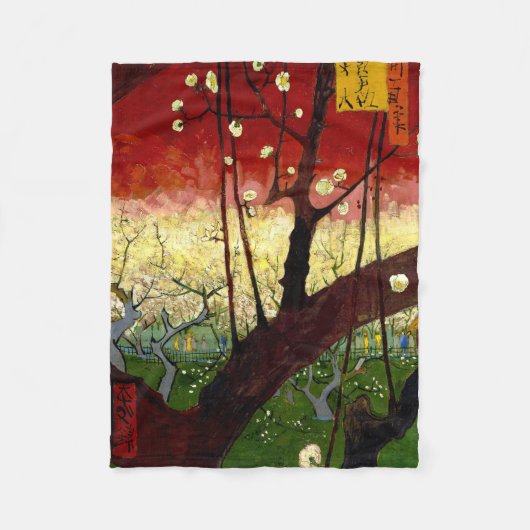 Drijvende kruimelboom na Hiroshige door Van Gogh Fleece Deken (Voorkant)
