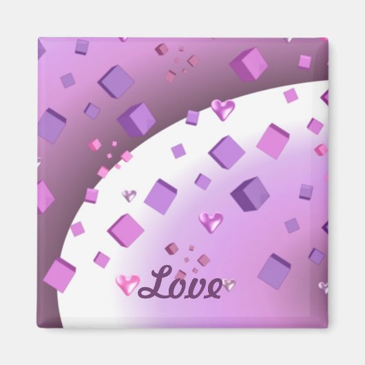 Drijvende kubussen en harten magneet (Voorkant)