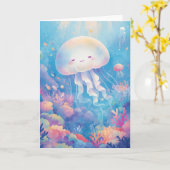 Drijvende kwallen in Stardust Zeeen Kaart (Gele Bloem)