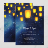 Drijvende Lantaarns bruiloft repetitie diner Kaart (Voorkant / Achterkant)