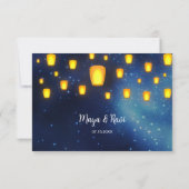 Drijvende Lantaarns Trouwantwoord RSVP Kaart (Achterkant)