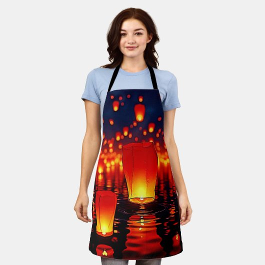 Drijvende Lantaarns van Hoop Ontwerp Schort (Gedragen)