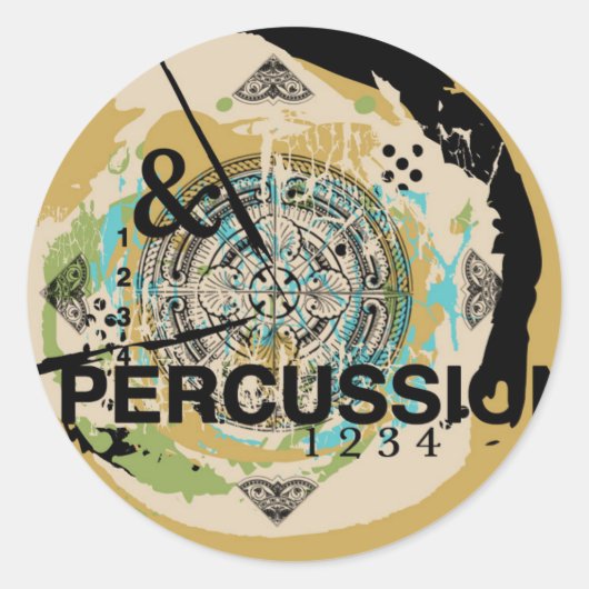 Drijvende laptop/trommelblok/enz. ronde sticker (Voorkant)