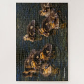 Drijvende levende kurken: 9 Cute Mallard Ducklings Legpuzzel (Verticaal)