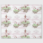 Drijvende Liefde Kasteel Illustratie Romantische F Cadeaupapier (Vlak)