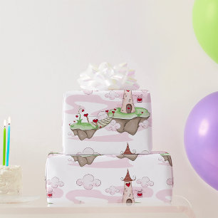 Drijvende Liefde Kasteel Illustratie Romantische F Cadeaupapier