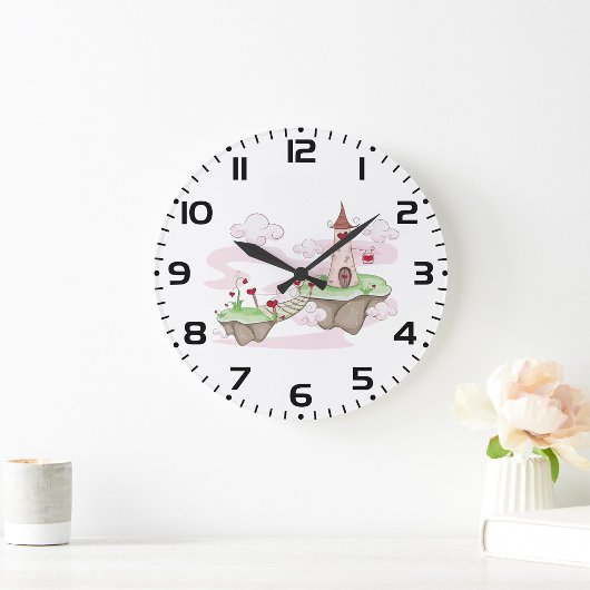 Drijvende Liefde Kasteel Illustratie Romantische F Grote Klok