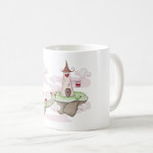 Drijvende Liefde Kasteel Illustratie Romantische F Koffiemok (Voorkant rechts)