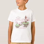 Drijvende Liefde Kasteel Illustratie Romantische F T-shirt (Voorkant)