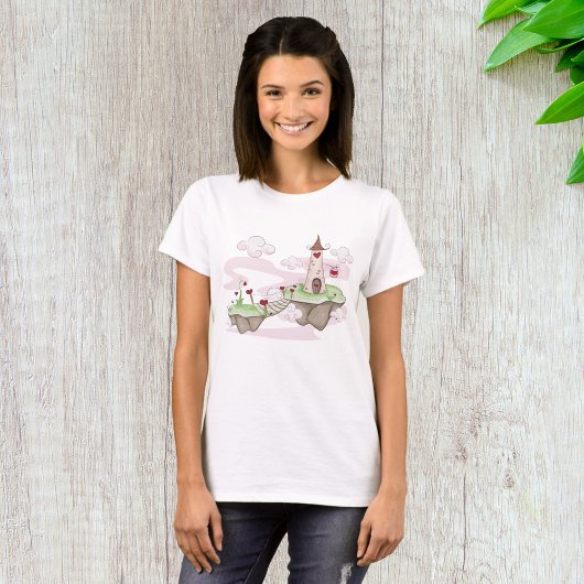 Drijvende Liefde Kasteel Illustratie Romantische F T-shirt