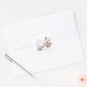 Drijvende Liefde Kasteel Illustratie Romantische F Vierkante Sticker