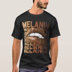 Drijvende Lips Black History Queen BHM Melanin T-shirt