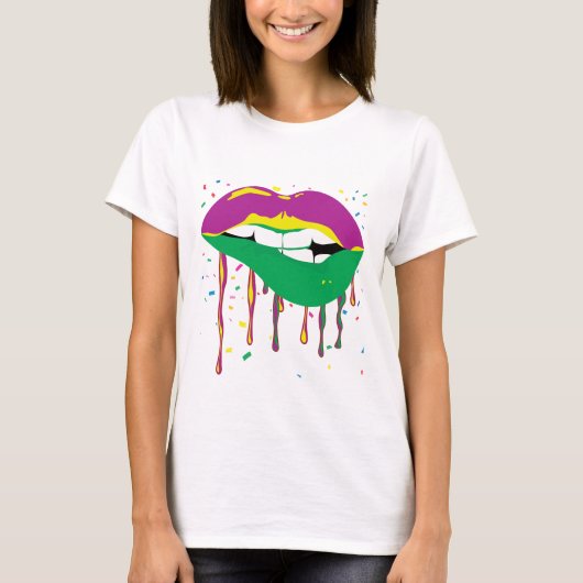 Drijvende Lips Mardi Gras T-shirt (Voorkant)