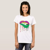 Drijvende Lips Mardi Gras T-shirt (Voorkant volledig)