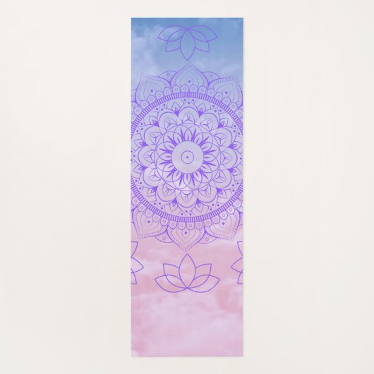Drijvende Lotus Waterverf Mandala Pastel Yogamat (Achterkant)