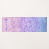 Drijvende Lotus Waterverf Mandala Pastel Yogamat (Voorkant (horizontaal))