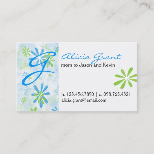 Drijvende mammie-kaart contactkaartje (Voorkant)