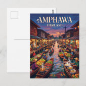 Drijvende Markt Amphawa Thailand Briefkaart (Voorkant / Achterkant)