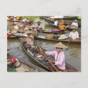 Drijvende markt briefkaart