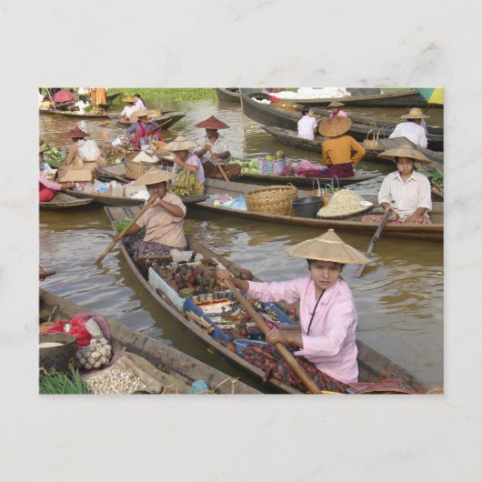 Drijvende markt briefkaart (Voorkant)