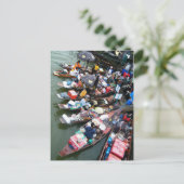 Drijvende markt in Amphawa, Thailand Briefkaart (Staand voorkant)