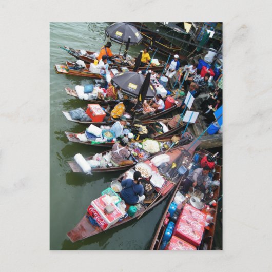 Drijvende markt in Amphawa, Thailand Briefkaart (Voorkant)