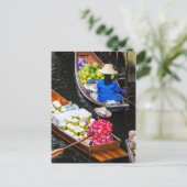 Drijvende markt in Bangkok Briefkaart (Staand voorkant)