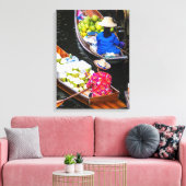 Drijvende markt in Bangkok Canvas Afdruk (Insitu (Woonkamer))