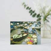 Drijvende markt Thailand Briefkaart (Staand voorkant)