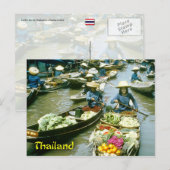 Drijvende markt Thailand Briefkaart (Voorkant / Achterkant)