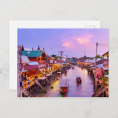 drijvende markt voor Amphawa Briefkaart (Voorkant / Achterkant)