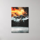 Drijvende melkweg boven de grote bergen canvas afdruk (Voorkant)