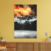 Drijvende melkweg boven de grote bergen canvas afdruk (Insitu (Woonkamer))