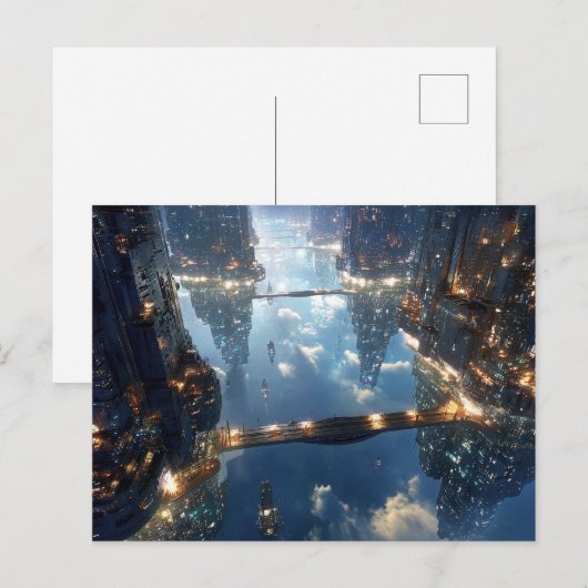 Drijvende metropolis in de lucht briefkaart (Voorkant / Achterkant)