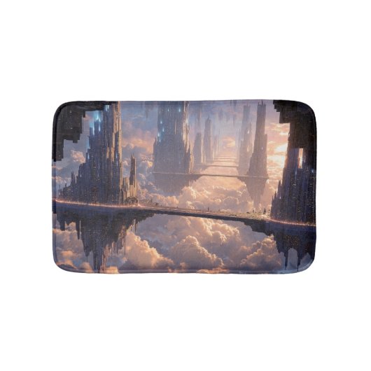 Drijvende metropolis in de wolken badmat (Voorkant)