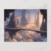 Drijvende metropolis in de wolken briefkaart (Voorkant)