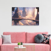 Drijvende metropolis in de wolken canvas afdruk (Insitu (Woonkamer))