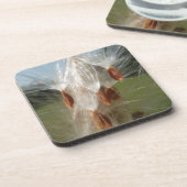 Drijvende Milkweed Seeds Art Print/Graphic Bier Onderzetter (Linkerzijde)