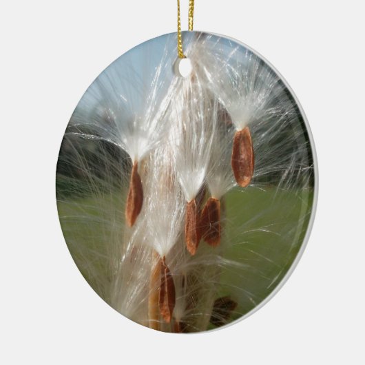 Drijvende Milkweed Seeds Art Print/Graphic Keramisch Ornament (Links)